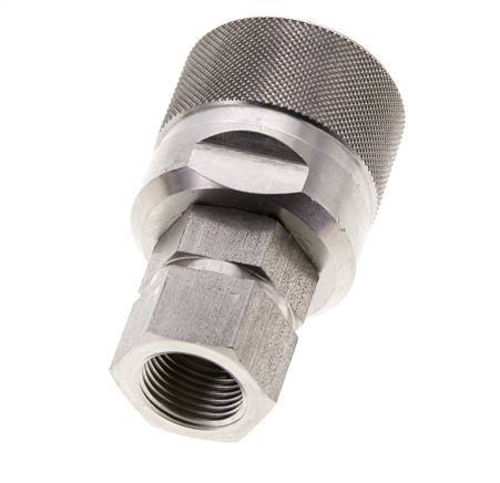 Stainless Steel DN 10 Hydraulic Coupling Plug G 3/8 inch Female Threads ISO 14541 D M28 x 2
