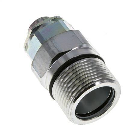 Steel DN 25 Hydraulic Coupling Socket 18 mm L Compression Ring ISO 8434-1 D M48 x 3