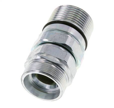 Steel DN 25 Hydraulic Coupling Socket 35 mm L Compression Ring ISO 8434-1 D M48 x 3