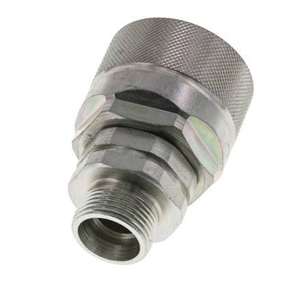 Steel DN 12.5 Hydraulic Coupling Plug 15 mm L Compression Ring ISO 14541/8434-1 D M36 x 2