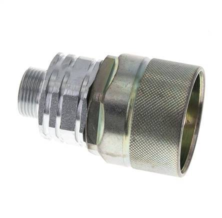 Steel DN 20 Hydraulic Coupling Plug 15 mm L Compression Ring ISO 14541/8434-1 D M42 x 2