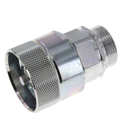 Steel DN 25 Hydraulic Coupling Plug 28 mm L Compression Ring ISO 8434-1 D M48 x 3