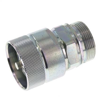 Steel DN 25 Hydraulic Coupling Plug 35 mm L Compression Ring ISO 8434-1 D M48 x 3