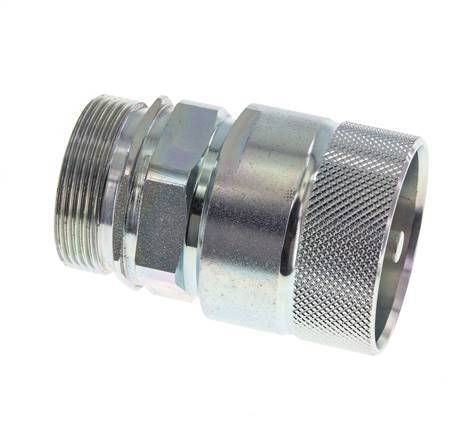 Steel DN 25 Hydraulic Coupling Plug 35 mm L Compression Ring ISO 8434-1 D M48 x 3