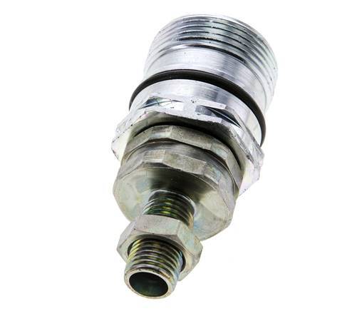 Steel DN 12.5 Hydraulic Coupling Socket 8 mm L Compression Ring Bulkhead ISO 14541/8434-1 D M36 x 2