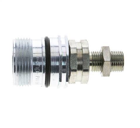 Steel DN 12.5 Hydraulic Coupling Socket 10 mm L Compression Ring Bulkhead ISO 14541/8434-1 D M36 x 2