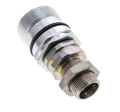 Steel DN 12.5 Hydraulic Coupling Socket 15 mm L Compression Ring Bulkhead ISO 14541/8434-1 D M36 x 2
