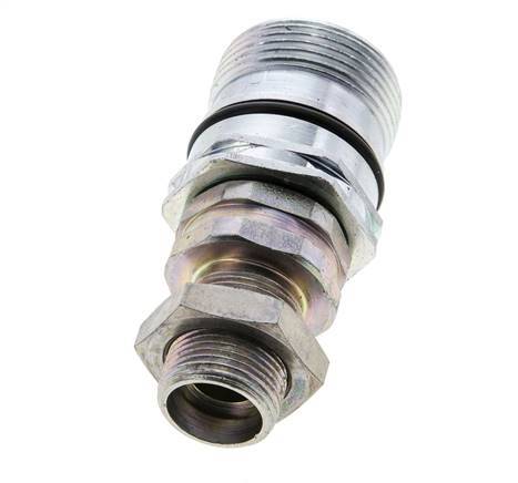 Steel DN 12.5 Hydraulic Coupling Socket 15 mm L Compression Ring Bulkhead ISO 14541/8434-1 D M36 x 2