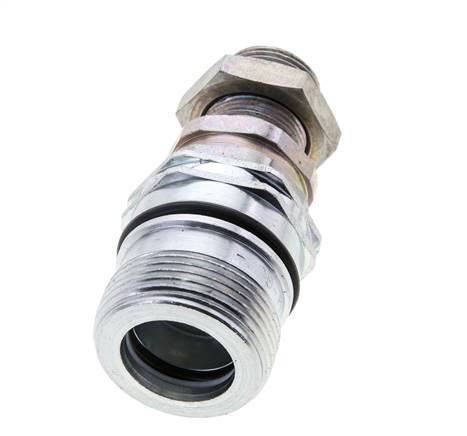 Steel DN 12.5 Hydraulic Coupling Socket 15 mm L Compression Ring Bulkhead ISO 14541/8434-1 D M36 x 2