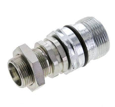 Steel DN 12.5 Hydraulic Coupling Socket 18 mm L Compression Ring Bulkhead ISO 14541/8434-1 D M36 x 2