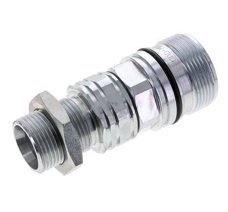 Steel DN 20 Hydraulic Coupling Socket 22 mm L Compression Ring Bulkhead ISO 14541/8434-1 D M42 x 2