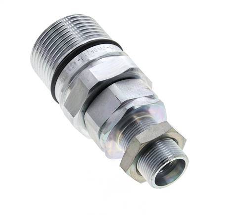 Steel DN 25 Hydraulic Coupling Socket 18 mm L Compression Ring Bulkhead ISO 8434-1 D M48 x 3