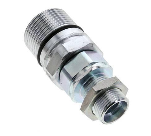 Steel DN 25 Hydraulic Coupling Socket 22 mm L Compression Ring Bulkhead ISO 8434-1 D M48 x 3