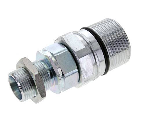 Steel DN 25 Hydraulic Coupling Socket 22 mm L Compression Ring Bulkhead ISO 8434-1 D M48 x 3