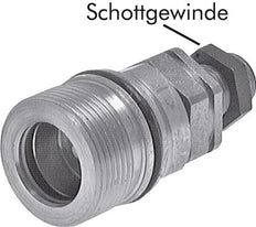 Steel DN 25 Hydraulic Coupling Socket 20 mm S Compression Ring Bulkhead ISO 8434-1 D M48 x 3