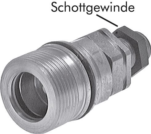 Steel DN 25 Hydraulic Coupling Socket 25 mm S Compression Ring Bulkhead ISO 8434-1 D M48 x 3