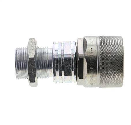 Steel DN 20 Hydraulic Coupling Plug 20 mm S Compression Ring Bulkhead ISO 14541/8434-1 D M42 x 2