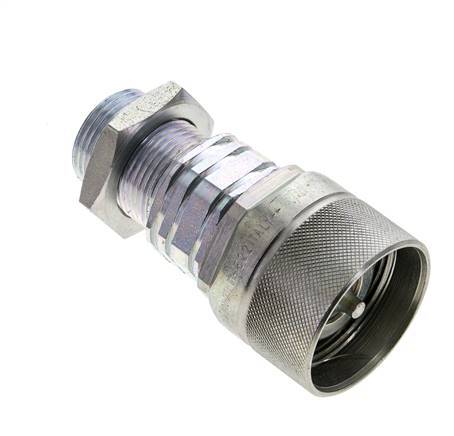 Steel DN 20 Hydraulic Coupling Plug 20 mm S Compression Ring Bulkhead ISO 14541/8434-1 D M42 x 2