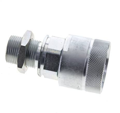 Steel DN 25 Hydraulic Coupling Plug 20 mm S Compression Ring Bulkhead ISO 8434-1 D M48 x 3