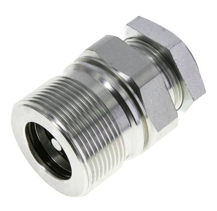 Steel EDBRO Screw Couplings G 1 inch Female Threads Fixed Half D 54 mm