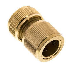 Brass GARDENA Style Hose Connector 13 mm (1/2") Water Stop