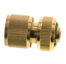 Brass GARDENA Style Hose Connector 13 mm (1/2") Water Stop