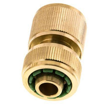 Brass GARDENA Style Hose Connector 13 mm (1/2") Water Stop