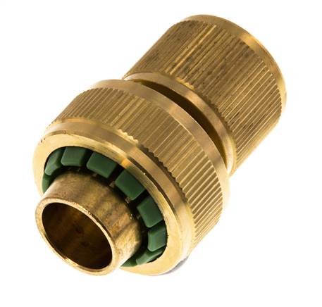 Brass GARDENA Style Hose Connector 19 mm (3/4") Water Stop
