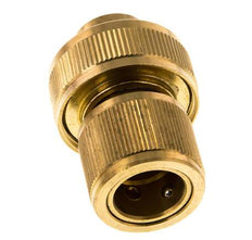 Brass GARDENA Style Hose Connector 19 mm (3/4") Water Stop