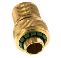 Brass GARDENA Style Hose Connector 19 mm (3/4") Water Stop