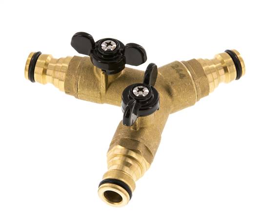 Brass 3x Garden Hose Plug Ball Valve