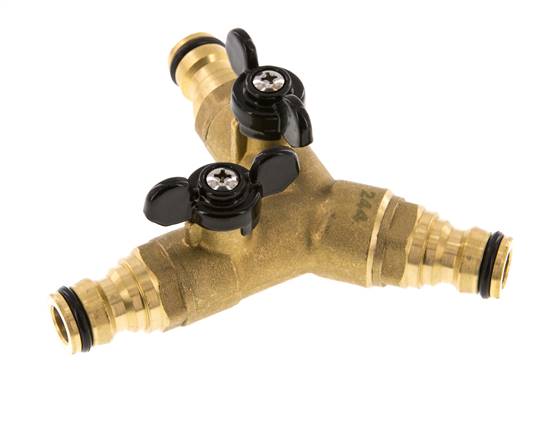 Brass 3x Garden Hose Plug Ball Valve