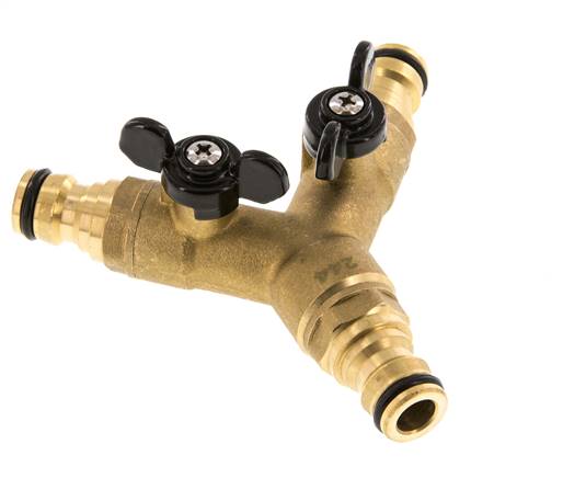 Brass 3x Garden Hose Plug Ball Valve