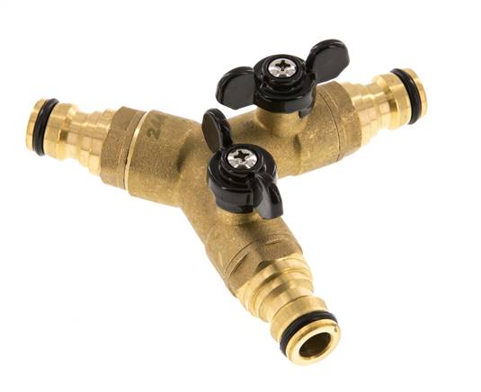 Brass 3x Garden Hose Plug Ball Valve