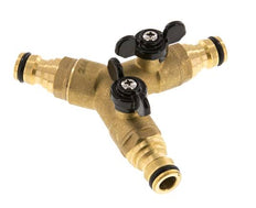 Brass 3x Garden Hose Plug Ball Valve