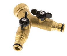 Brass Garden Hose Distributor G 3/4 inch Female Threads Ball Valve