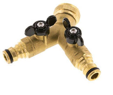 Brass Garden Hose Distributor G 3/4 inch Female Threads Ball Valve