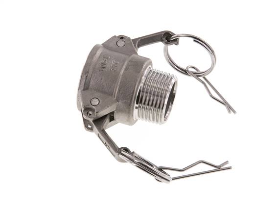 Camlock DN 25 (1'') Stainless Steel Coupling R 1'' Male Thread Type B MIL-C-27487