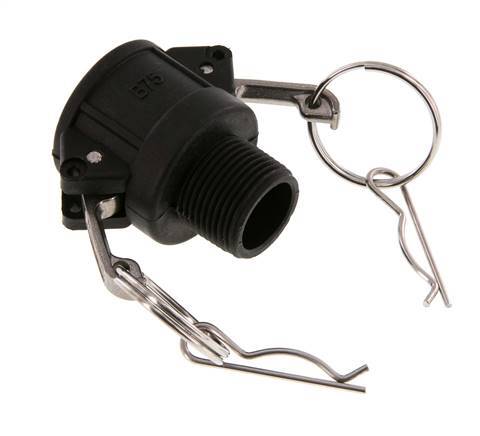 Camlock DN 20 (3/4'') Polypropylene Coupling R 3/4'' Male Thread Type B MIL-C-27487
