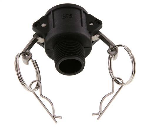 Camlock DN 20 (3/4'') Polypropylene Coupling R 3/4'' Male Thread Type B MIL-C-27487