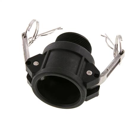 Camlock DN 32 (1 1/4'') Polypropylene Coupling R 1 1/4'' Male Thread Type B MIL-C-27487