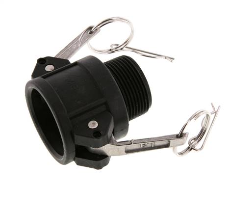 Camlock DN 32 (1 1/4'') Polypropylene Coupling R 1 1/4'' Male Thread Type B MIL-C-27487