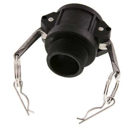 Camlock DN 32 (1 1/4'') Polypropylene Coupling R 1 1/4'' Male Thread Type B MIL-C-27487