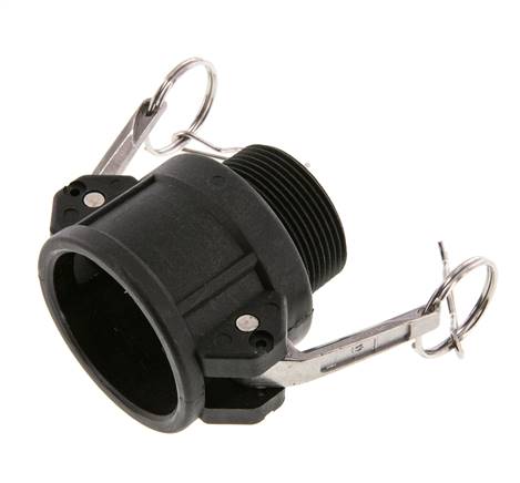 Camlock DN 40 (1 1/2'') Polypropylene Coupling R 1 1/2'' Male Thread Type B MIL-C-27487