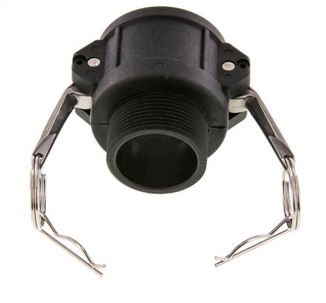 Camlock DN 40 (1 1/2'') Polypropylene Coupling R 1 1/2'' Male Thread Type B MIL-C-27487
