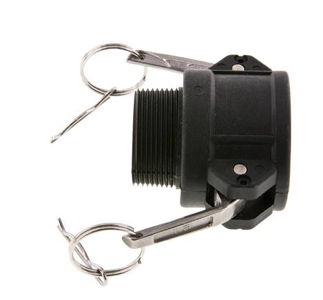 Camlock DN 40 (1 1/2'') Polypropylene Coupling R 1 1/2'' Male Thread Type B MIL-C-27487