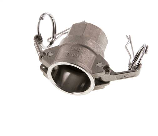 Camlock DN 25 (1'') Stainless Steel Coupling Rp 1'' Female Thread Type D MIL-C-27487
