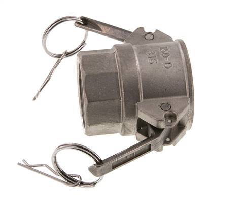 Camlock DN 40 (1 1/2'') Stainless Steel Coupling Rp 1 1/2'' Female Thread Type D MIL-C-27487