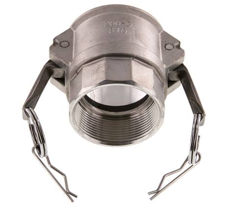 Camlock DN 50 (2'') Stainless Steel Coupling Rp 2'' Female Thread Type D MIL-C-27487
