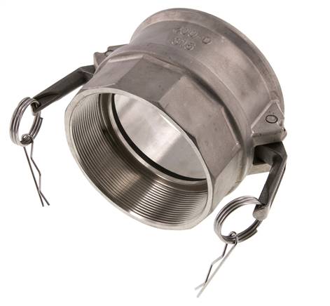 Camlock DN 90 (4'') Stainless Steel Coupling Rp 4'' Female Thread Type D MIL-C-27487